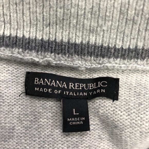 Banana Republic Men Italian Yarn 100% Merino Wool Sweater Size Large M112 -21 - Picture 6 of 12